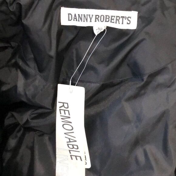 Danny Roberts Womеns Down Puffer Coat Black Faux Fur Trim Size L New - Picture 7 of 8